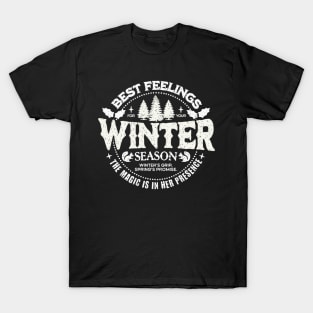 "Winter Whispers" - Cozy Seasonal Sentiment Design T-Shirt